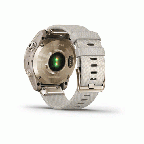 ساعت گارمین fenix 7S Sapphire Solar Cream Gold Titanium with Cream Heathered Nylon Band fenix 7S Sapphire Solar Cream Gold Titanium with Cream Heathered Nylon Band 010-02539-39