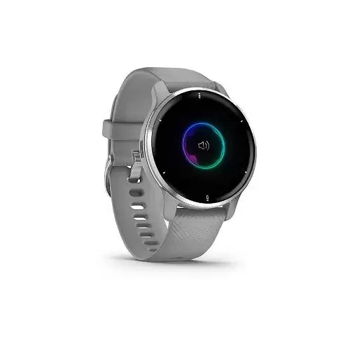 ساعت گارمین Venu 2 Plus Silver Stainless Steel Bezel With Powder Grey Case And Silicone Band Venu 2 Plus Silver Stainless Steel Bezel With Powder Grey Case And Silicone Band 010-02496-10