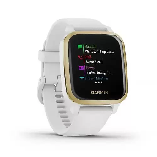 ساعت گارمین Venu Sq Light Gold Aluminium Bezel with White Case and Silicone Band Venu Sq Light Gold Aluminium Bezel with White Case and Silicone Band 010-02427-11