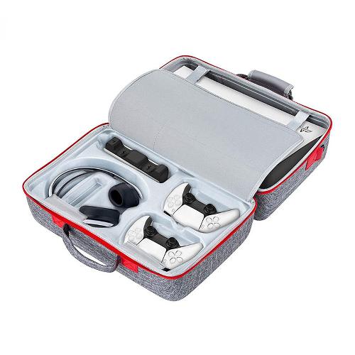 Case for PS5 Hard Shell Carry Case Travel Bag, Shockproof and Waterproof (Gray)