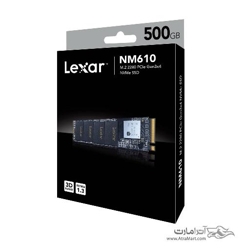 حافظه اس اس دی M.2 لکسار مدل NM610 ظرفیت 500 گیگابایت Lexar NM610 500GB M.2 2280 PCIe Gen3x4 NVMe SSD Drive