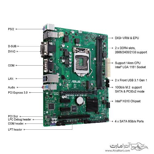 مادربرد ایسوس مدل PRIME H310M-C ASUS PRIME H310M-C Motherboard
