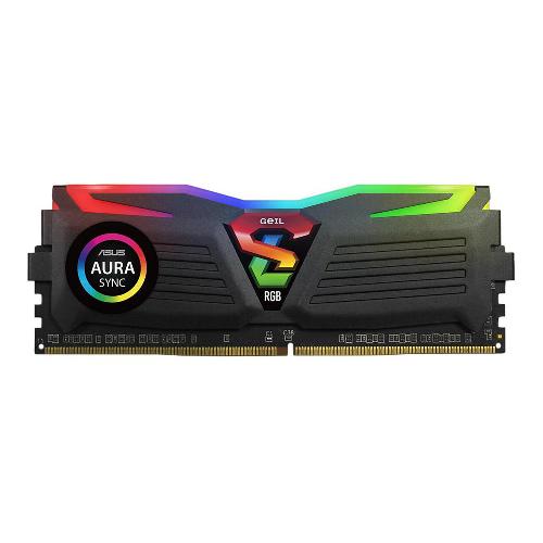 رم کامپیوتر ژل DDR4 سری Super Luce RGB تک کاناله 3200 مگاهرتز ظرفیت 32 گیگابایت Geil Super Luce RGB DDR4 32GB 3200MHz CL18 Single Channel Desktop RAM
