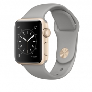 ساعت هوشمند اپل واچ سری 1 مدل Gold Aluminium Case با دستبند اسپرت طوسی Apple Watch 38mm Gold Aluminum Case with Concrete Sport Band