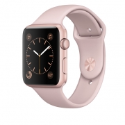 ساعت هوشمند اپل واچ مدل Rose Gold Aluminum Case با دستبند اسپرت صورتی روشن Apple Watch 42mm Rose Gold Aluminum Case with Pink Sand Sport Band