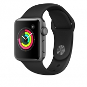 ساعت هوشمند اپل واچ 3 مدل Space Gray Aluminum Case با دستبند مشکی اسپرتی Apple Watch 3 GPS 38mm Space Gray Aluminum Case With Black Sport Band