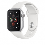 Apple Watch 5 GPS 40mm Silver Aluminum Case With White Sport Band