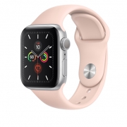 Apple Watch 5 GPS 40mm Silver Aluminum Case With Pink Sand Sport Band