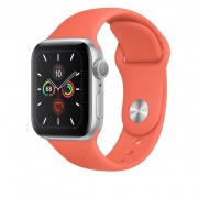 Apple Watch 5 GPS 40mm Silver Aluminum Case With Clementine Sport Band