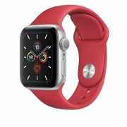 Apple Watch 5 GPS 40mm Silver Aluminum Case With RED Sport Band