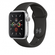 Apple Watch 5 GPS 40mm Silver Aluminum Case With Black Sport Band
