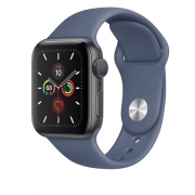Apple Watch 5 GPS 40mm Space Gray Aluminum Case With Alaskan Blue Sport Band