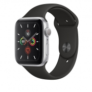 Apple Watch 5 GPS 44mm Silver Aluminum Case With Black Sport Band