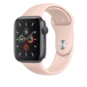 ساعت هوشمند اپل واچ 5 مدل Space Gray Aluminum Case با دستبند صورتی اسپرتی Apple Watch 5 GPS 44mm Space Gray Aluminum Case With Pink Sand Sport Band