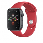 Apple Watch 5 GPS 44mm Space Gray Aluminum Case With RED Sport Band