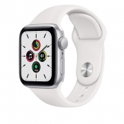 Apple Watch Series SE 40mm Silver Aluminum Case with White Sport Band