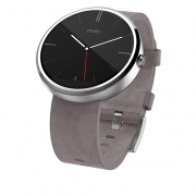 ساعت هوشمند موتورولا مدل Moto 360 سایز 46 میلیمتر با بند چرمی خاکستری Motorola Moto 360 Stone Leather Band Smartwatch