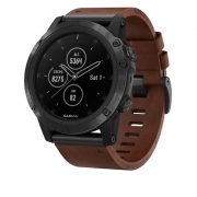 ساعت و جی پی اس ورزشی گارمین مدل Fenix 5X Plus Garmin 010-01989-03 Fenix 5X Plus Leather GPS Watch