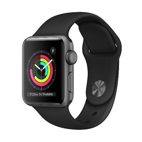 ساعت هوشمند اپل واچ 3 مدل Space Gray Aluminum Case با دستبند خاکستری اسپرتی Apple Watch Series 3 GPS 38mm Space Gray Aluminum Case With Gray Sport Band