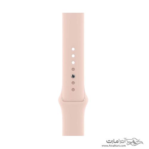 ساعت هوشمند اپل واچ سری SE مدل 44mm Gold Aluminum Case با بند صورتی اسپورتی Apple Watch Series SE 44mm Gold Aluminum Case with Pink Sand Sport Band