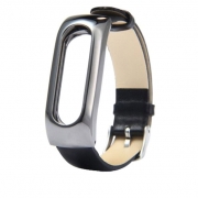 Xiaomi Mi Band 2 Metal Leather Wrist Strap