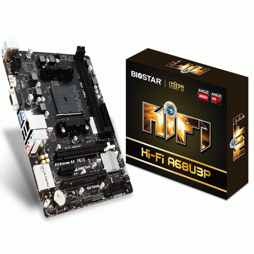 Biostar HI-FI A68U3P Motherboard Used