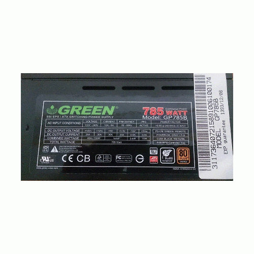 Green 785w B Power Used